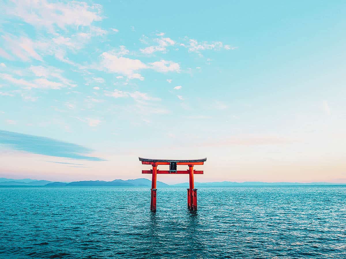 Torii gate at Lake Biwa