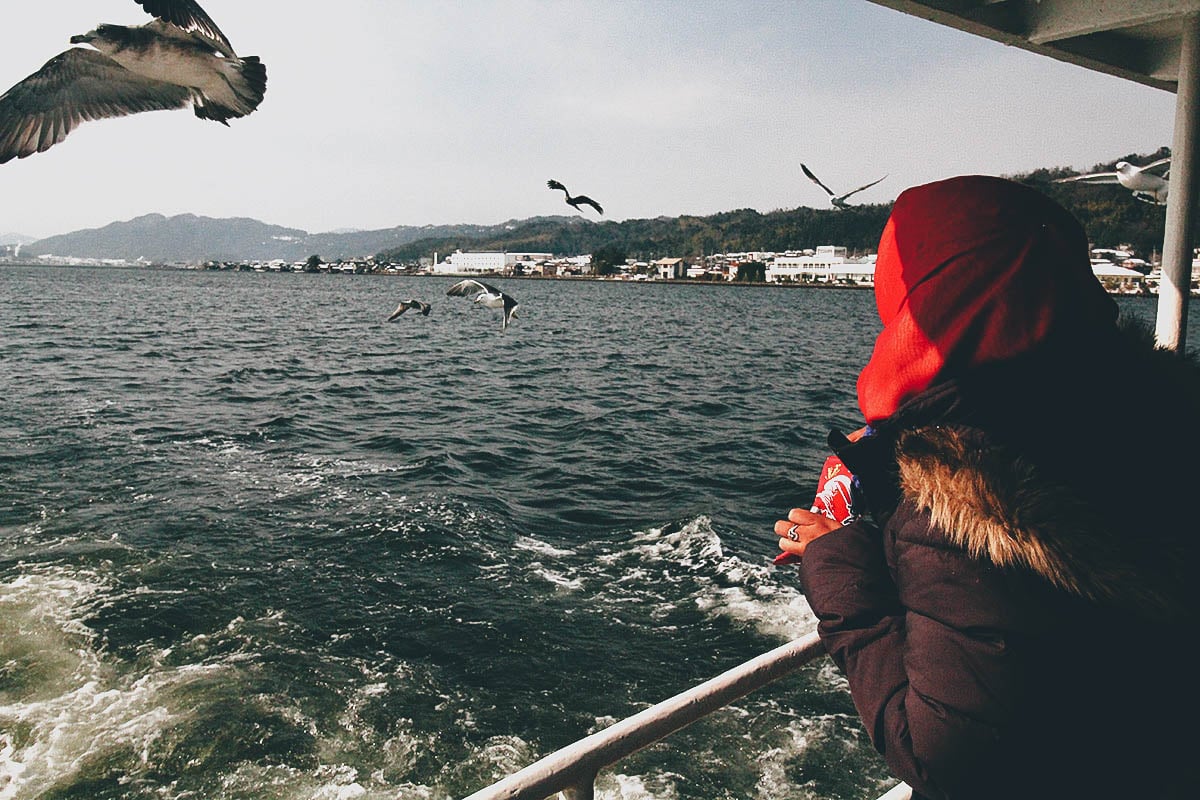 Amanohashidate Travel Guide View from a boat in Amanohashidate
