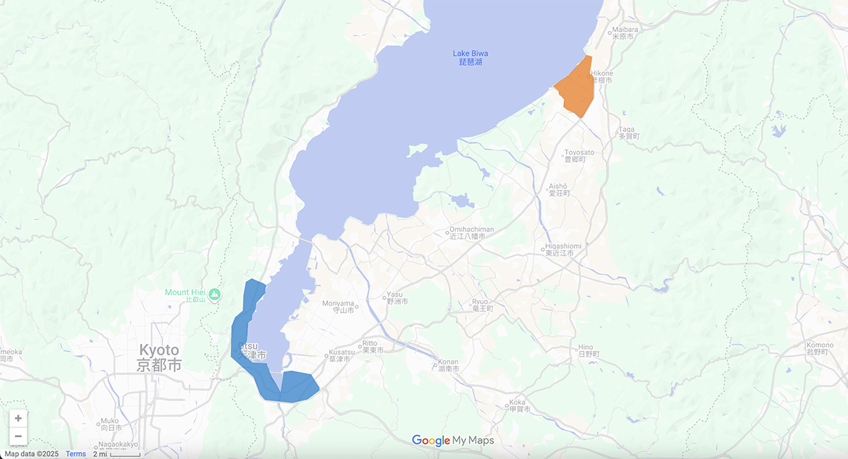 Lake Biwa Travel Guide Lake Biwa area map