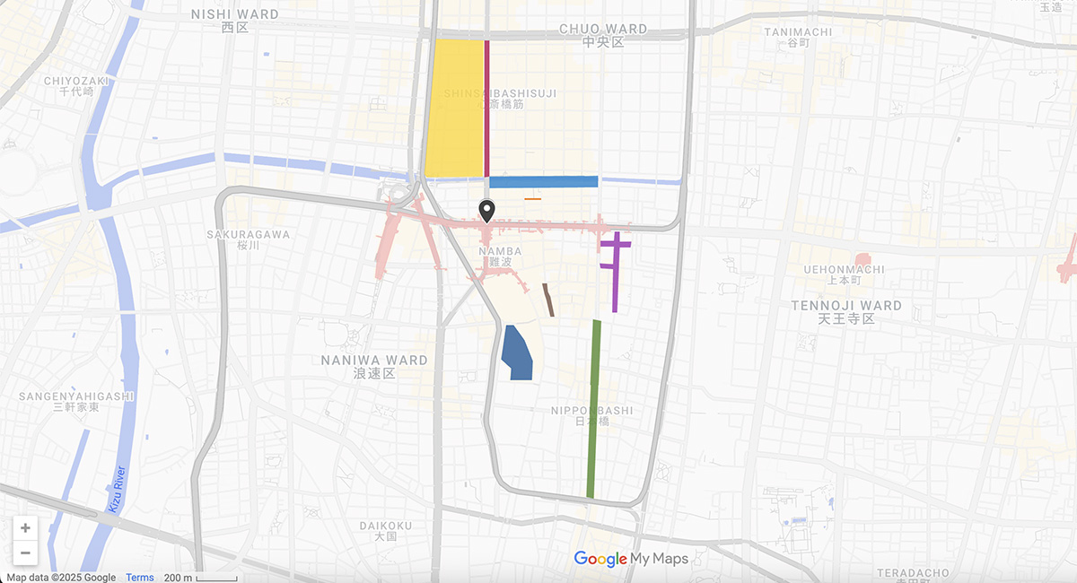 Namba Travel Guide Namba area map