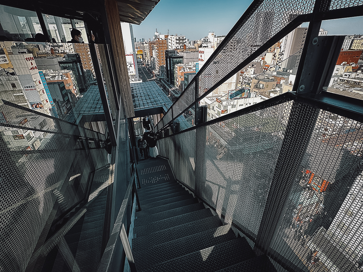 Stairs at Asakusa Culture Tourist Information Center observation deck