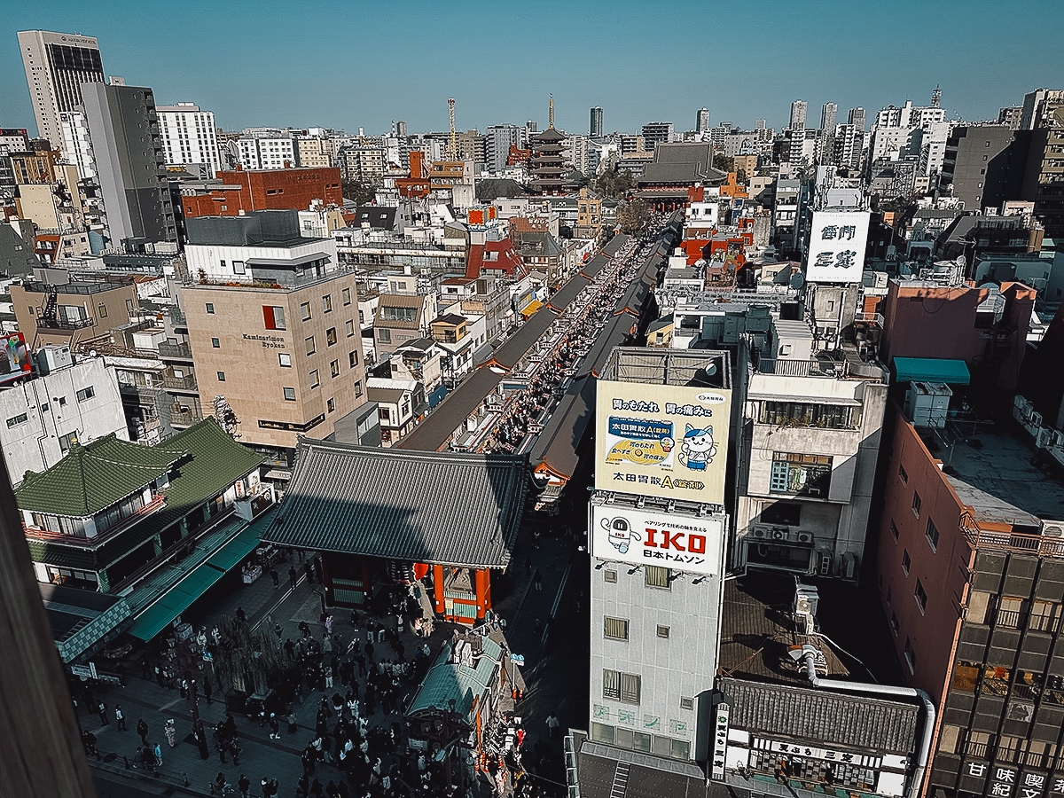Bird's eye view of Nakamise-dori