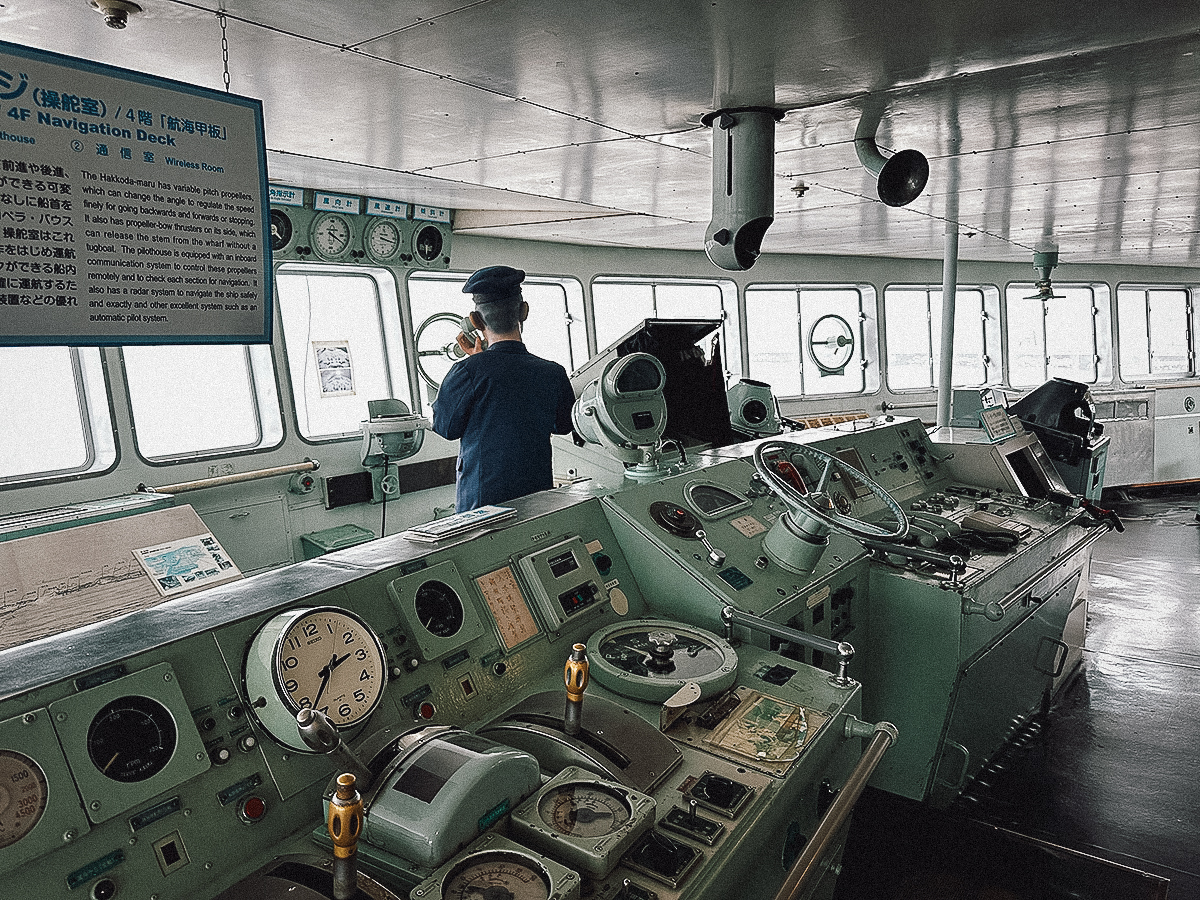 Engine room inside the Hakkoda Maru memorial ship