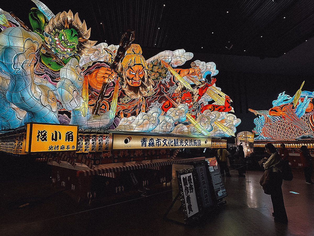 Float on display at Nebuta Museum