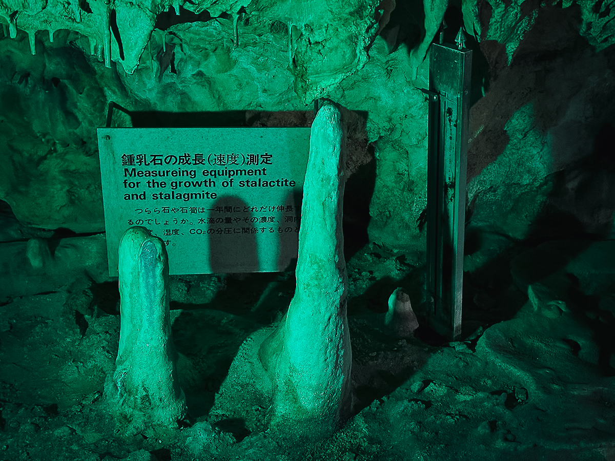 Stalactites with measuring equipment
