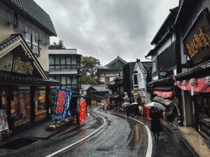 Naritasan's Omotesando on a rainy day